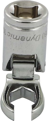 D008760 38 "Drive Metric 0.394 in Flex Head con Crow Foot Flare Nut Socket, acabado cromado