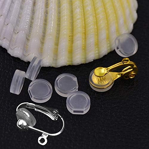 24 Pcs Earring Converter Clip-on & 30 Pcs Silicone Earring Pads, with Easy Open Loop, SENHAI 12 Pairs Silver & Gold Plated DIY Earring Jewelry Making Findings - Gold & Silver Color