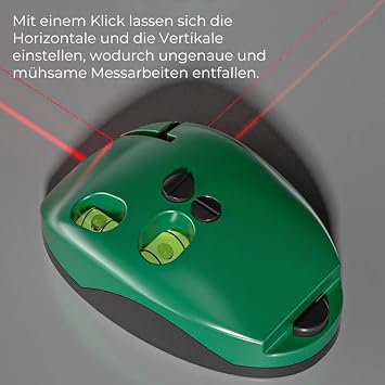Electronic 90 Degree Laser Scale - 2023 Lazer Level, Green Self Leveling Cross Line Laser Level with Horizontal and Vertical Lines, Protable Mouse Shape for Construction, Tile. (1 Set)