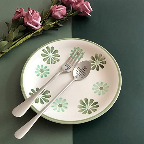 Miniatura 4 de Papá Juego De Cuchara Y Tenedor Para Sopa Regalo Cumpleaños Cucharas De Té De Café Grabadas Tenedores Para Pastel De Postre De Helado Papá Te Amo Día Del Padre Gracias Jubilación Cuchara De Navidad