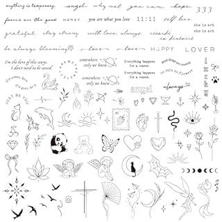 3 Sheets 100pcs Small Temporary Tattoos for Women - Semi Permanent Waterproof Fake Tattoos for Makeup Accessories