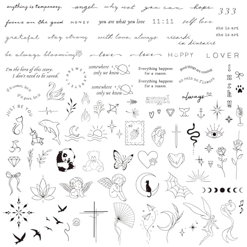 BETESSIN 3 Bögen Temporäre Tattoos 2 Wochen -...