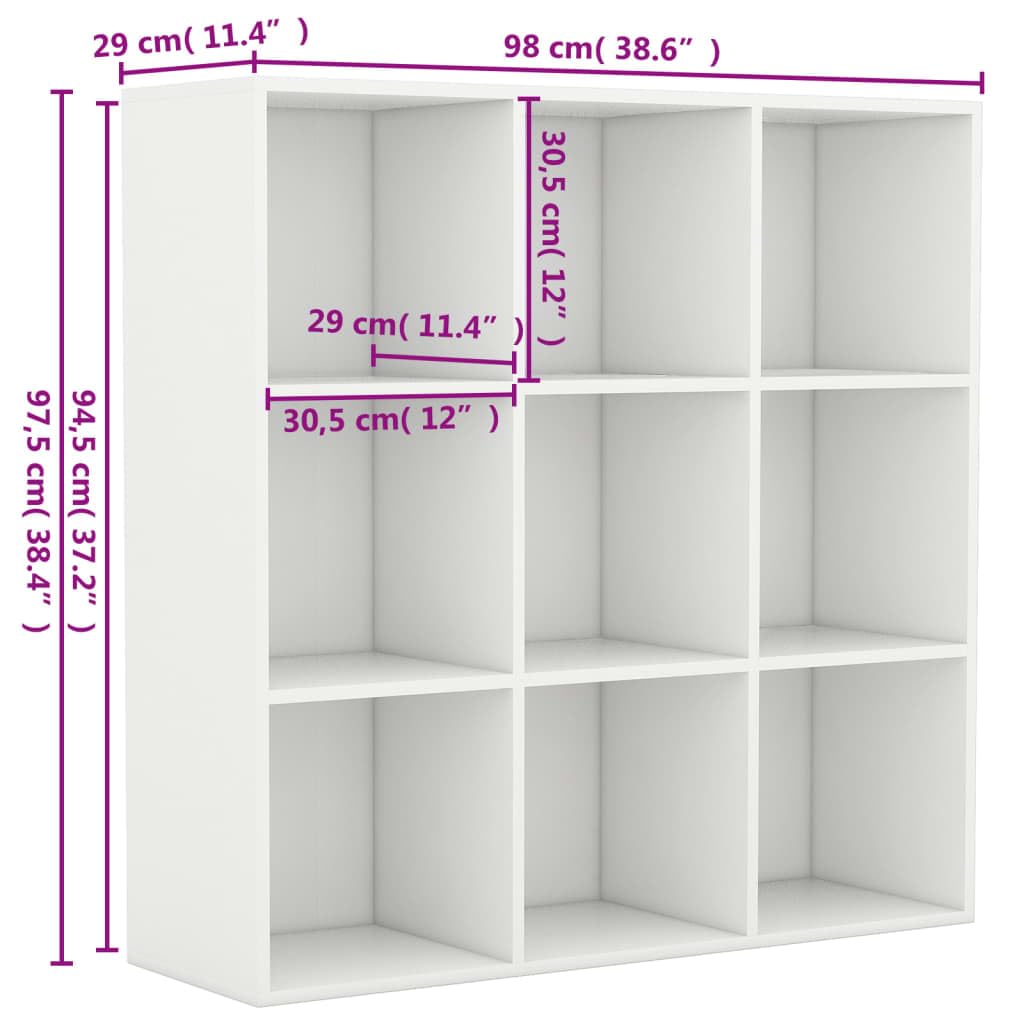 Amazon｜vidaXL 本棚 ブックキャビネット 98x29x97.5cm ホワイト