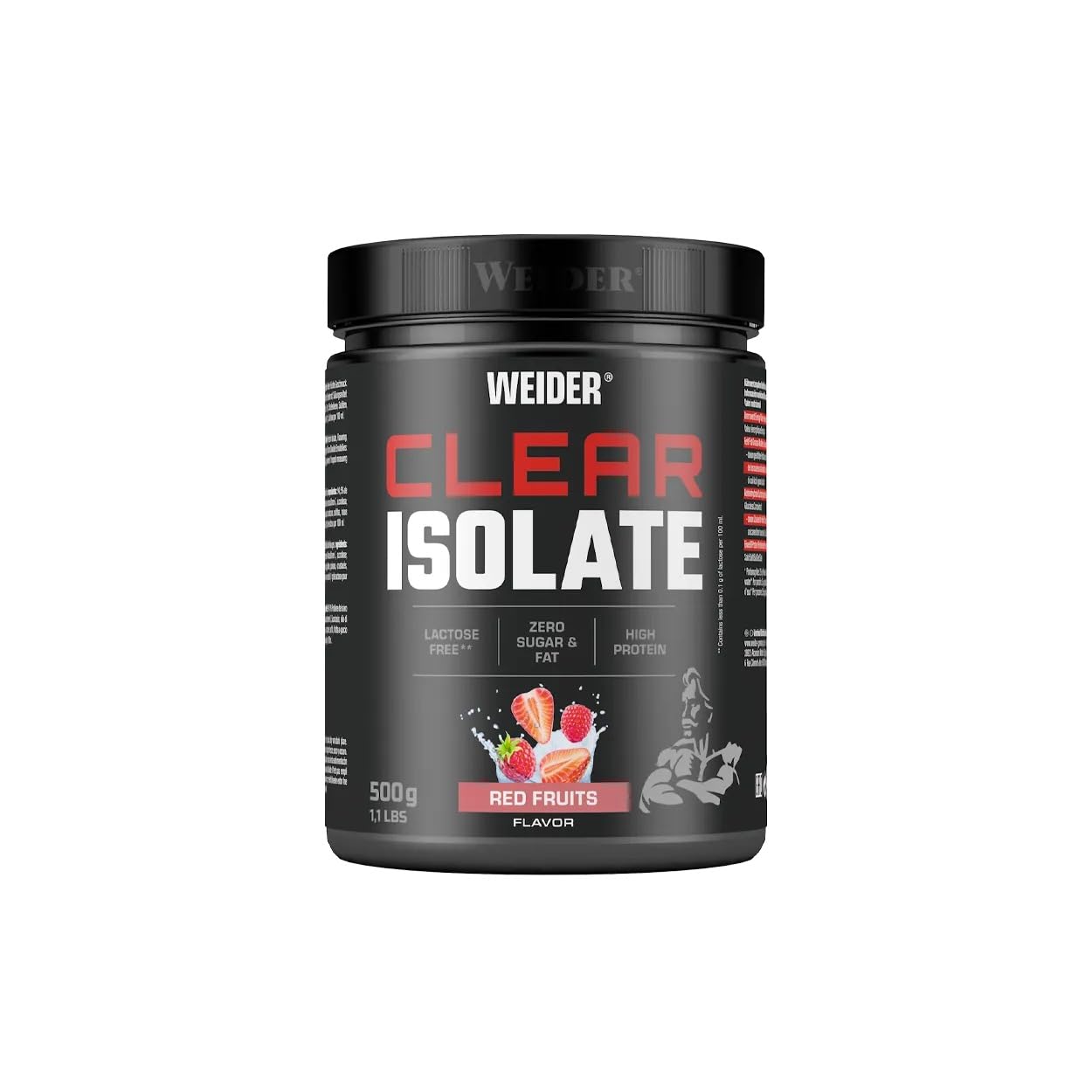 Weider Clear Isolate, 500g, Fruits Rouges | Poudre de Protéines de Lactosérum, Haute Teneur en Protéines, Boisson Rafraîchissante & Fruitée