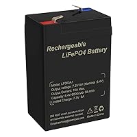 AFTERTECH 6v 6Ah LIFEPO4 PACCO BATTERIA RICARICABILE LITIO FERRO FOSFATO PILA 2000+ CICLI PROFONDI 12,8v 38wh H1B4