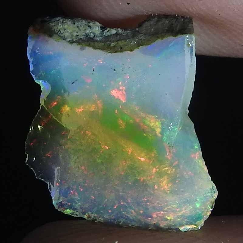 Earth Gems™ 02.20.Cts. Ultra Fire Raw Opal Stone, Natural Rough, Gemstone Crystals, Ethiopian Rock, Jewelry Making Supplies, Chakra Healing, Energy Loose Gemstone, 12X9X3Mm, Millimeter