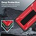 Kinetijy Case Compatible for OUKITEL p1 Pro Phone Case Stand Cover [with 1* Tempered Glass Screen Protector] Hybrid Case [Folding Support Magnetic] [Frosted Anti-Fingerprint] Red
