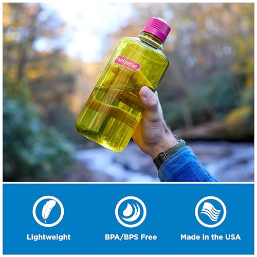 Image of Nalgene 32 oz Narrow Mouth Water Bottle | BPA-Free, Durable & Leak Proof, Lghtweght for Hkng & Gym - Thrll & Moton, Ol Green w /Freesa