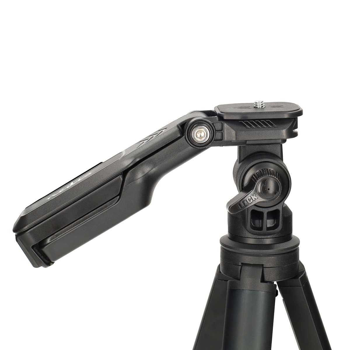 Nedis Trépied de Voyage léger pour Appareil Photo et Smartphone, Hauteur réglable de 160 cm, tête panoramique et inclinable, Support de téléphone et Sac de Transport Inclus, Noir
