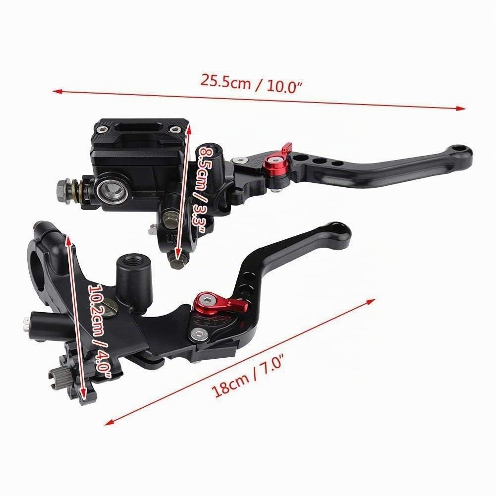 Yctze 1 paire 7/8 "(22mm) universel moto frein embrayage maître-cylindre réservoir levierspourmotorcycle levers,guidon 600 bandit anodisé,motorcycle master cylinder,levier de frein moto,maitre cylindr