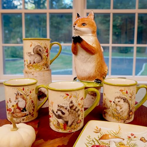 Juego de 4 Mugs de Cerámica Woodland Critters 18 oz miniatura 4