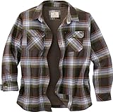 Legendary Whitetails Men's Standard Deer Camp Berber Lined Flannel Shirt Jacket, Fireside Plaid, Large