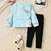 WMHNEI Toddler Kid Girl Clothes Tie Dye Pullover Sweatshirt + Girl Fashionable Colorful Leggings 2PC Pant Set(4-5T)