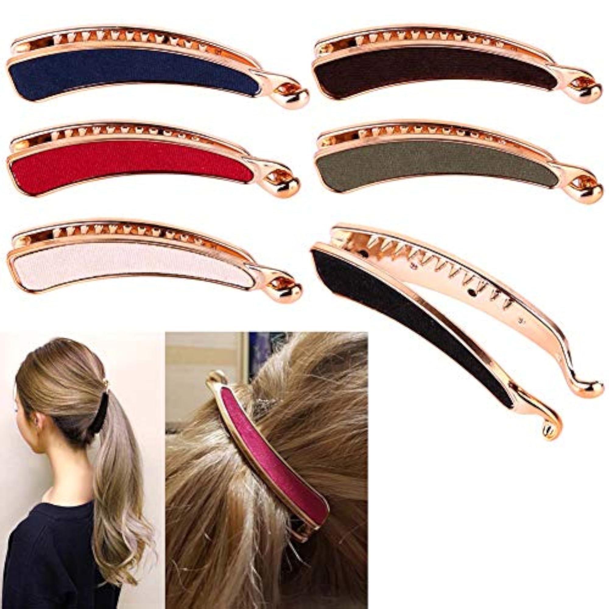 6 PACK Women Classic Banana Hair Clip