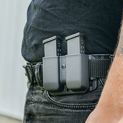 Owb Double Mag Pouch For Glock 20, 21, 29, 30, 40, 41, H&K Usp .45 & More - Usa Made - Signature Double Magazine Carrier With Adjustable Stingray Loop (Asr) Belt Attachment By Blade-Tech Holsters #TOP7