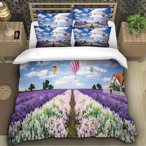 Housse de couette montgolfière 140x200 microfibre