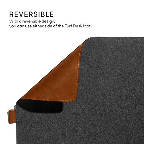 Image of DailyObjects Turf 2.0 Desk Mat | Super Smooth Felt for Home,Office and Gaming | 85 * 45cm | Vegan Leather | Work from Home Solution for Laptop Keyboard and Mouse | Anti Slip Water Resistant | Grey-Tan