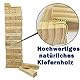 Jac & Mok Jumbo Tumble Tower-Wackelturm-Turm Spiel 60 Stück Kiefernholz Toppling Blocks Spielzeug mit Tragetasche
