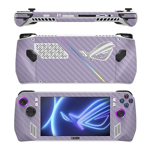 Image of MightySkins Carbon Fiber Skin Compatible with Asus ROG Ally - Solid Lavender | Protective, Durable Textured Carbon Fiber Finish | Easy to Apply