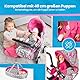 Kinderplay Puppenwagen ab 1 2 3 Jahre Kinderwagen Spielzeug - 3 in 1, Puppenwagen mit Herausnehmbarer Tragetasche und Umhängetasche, Höhenverstellbar 34.5 cm bis 64 cm, KP0200S