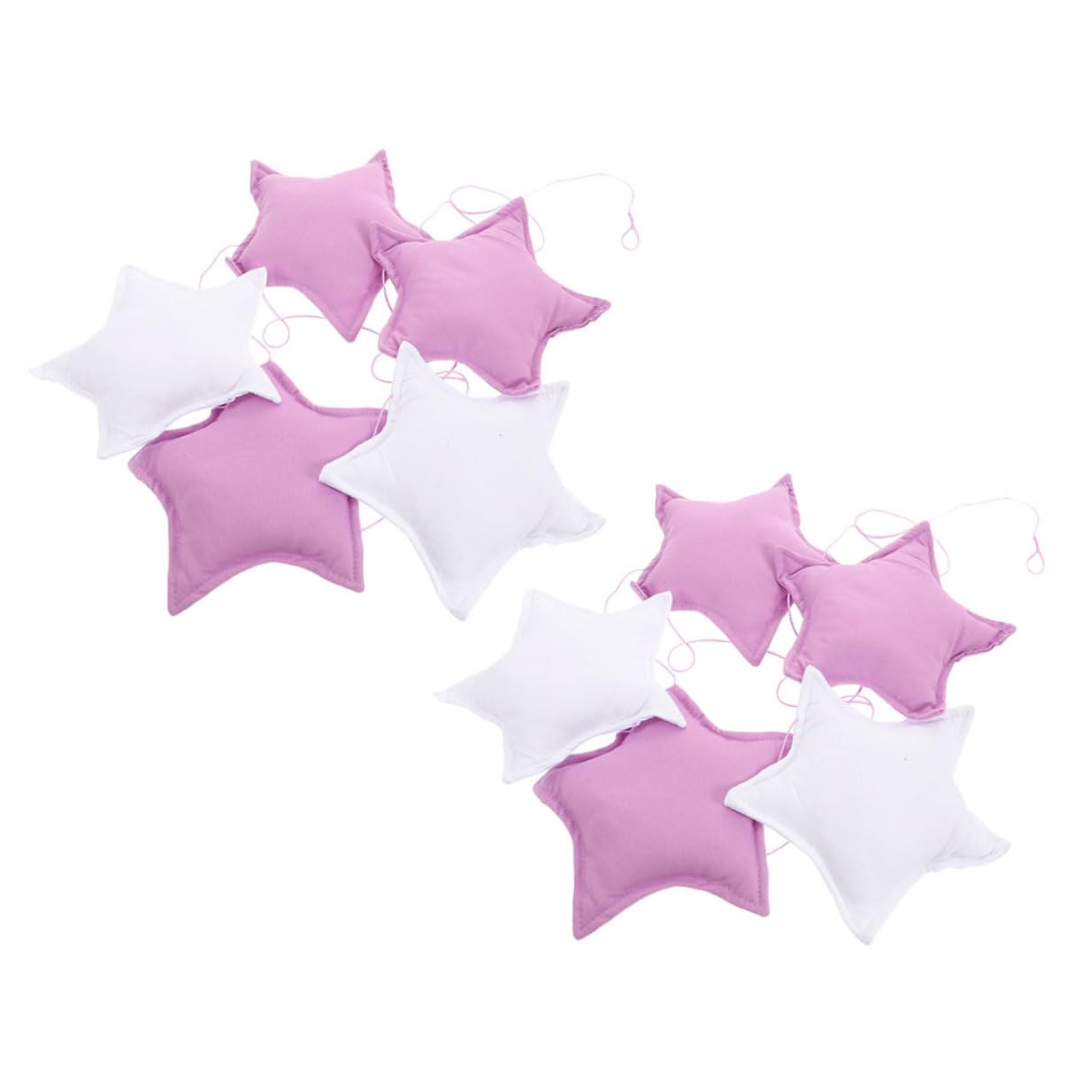 ABOOFAN 2Pcs Cloth Star Garland Adorable Hanging Stars Banner for Nursery Playroom Soft Fabric Bunting for Tents Canopies and Rooms