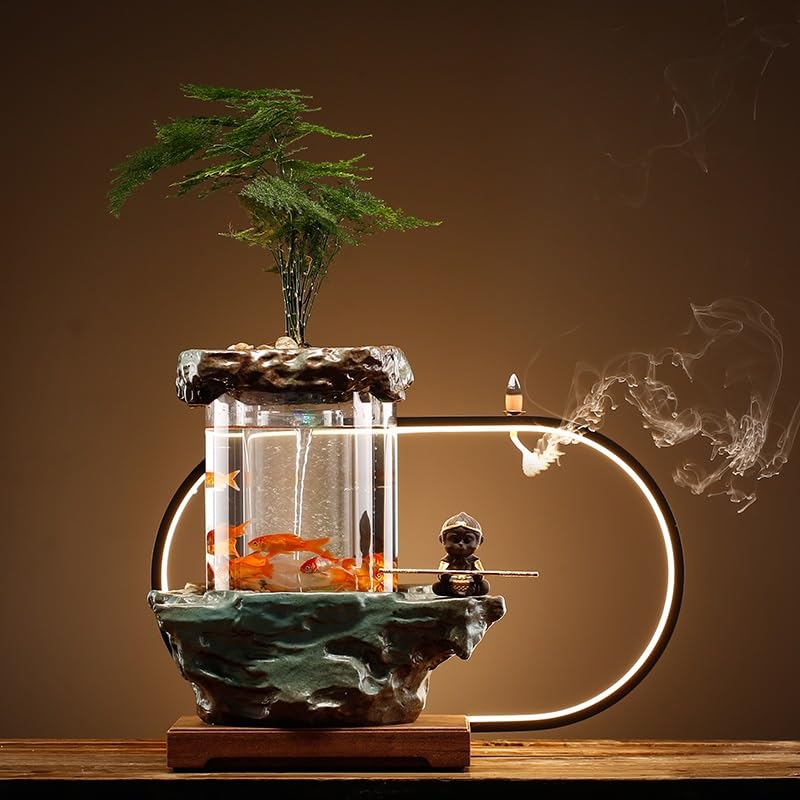 Fuente De Interior Fuente de sobremesa Estilo Chino con circulación de Agua, Adornos Decorativos, Sala de té, Sala de Estar, Empresa, Oficina, Fuente de Escritorio Fuente De Sobremesa