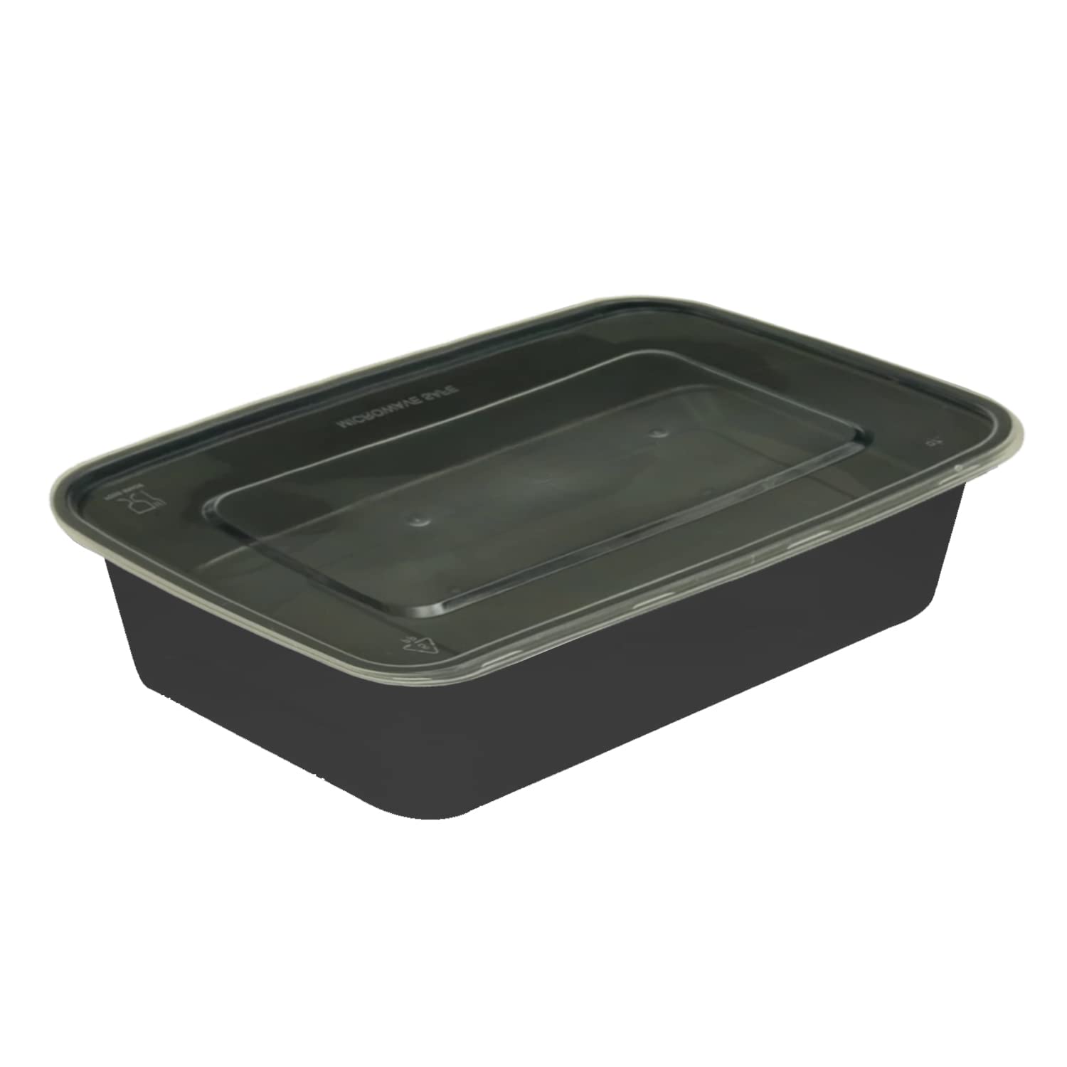 M1ss Black 50 Pcs – Rectangular Bpa Free Plastic Food Containers With Clear Lid For Meal Prep Takeaway Lunch Portion Control Stackable Storage Container 1 Compartment Reusable Leakproof - 500Ml (16.9Oz)