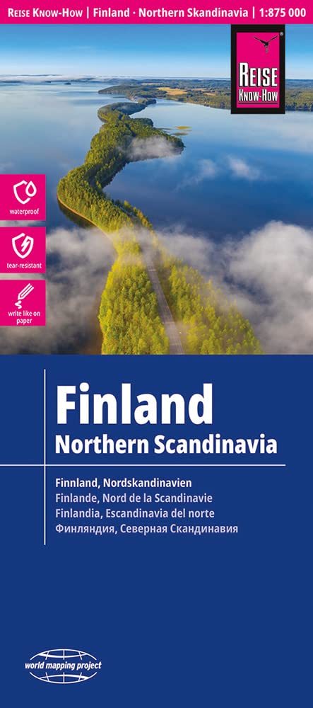 Finland and Northern Scandinavia Travel Map - 1:875,000 (English and Spanish and French and German and Russian Edition)