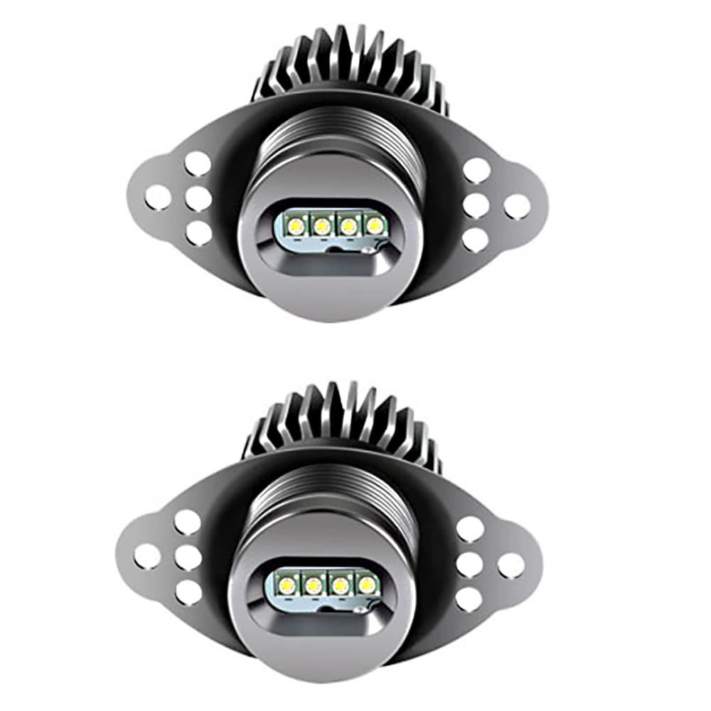 Riloer Angelo Eyes Halo Ring Lampadine, 1Pair 12V 40W Led Angelo Eye Marker Lampadine Per Bmvv 3 Serie E90 Saloon Lci/E91 Touring Lci 2008-2011