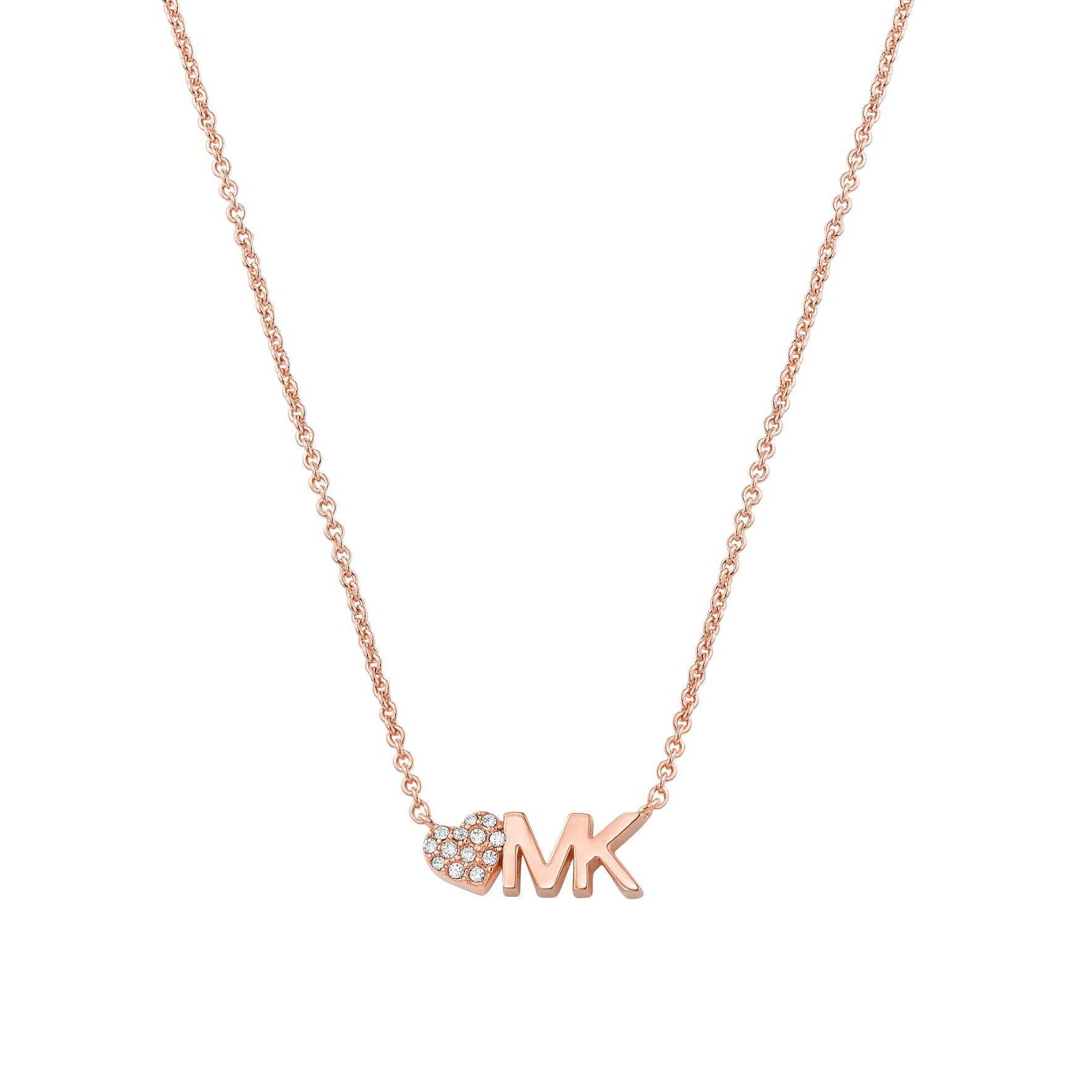 Michael KorsMichael Kors Women's Rose Gold Tone Pendant Necklace With Crystal Accents