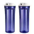 iSpring HC12X2 1/4'' Clear Water Filter Housing for Reverse Osmosis System, 2.5 Inch x 10 Inch Filters, Pack of 2