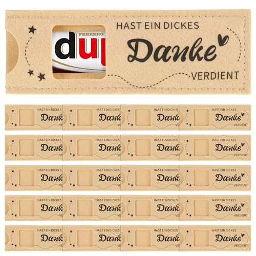 Dajidafu 20 Stück Dankeschön Geschenke, \"Du Hast Ein Dickes Danke Verdient\" Duplo Verpackung, Filzhüllen für Schokolade Ohne Schokolade für Lehrer Mitarbeiter Freunde Kollegen Klassenkameraden Familie Dajidafu 20 Stück Dankeschön Geschenke, \"Du Hast Ein Dickes Danke Verdient\" Duplo Verpackung, Filzhüllen für Schokolade Ohne Schokolade für Lehrer Mitarbeiter Freunde Kollegen Klassenkameraden Familie