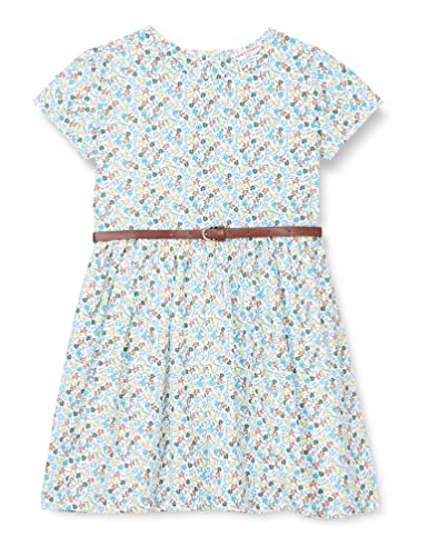 Image of Amazon Brand - Jam & Honey Girl's 100% Soft & Pure Cotton Comfortable and Stylish Printed Woven Dress with Short Sleeves and Belt - Perfect for Every Occasion