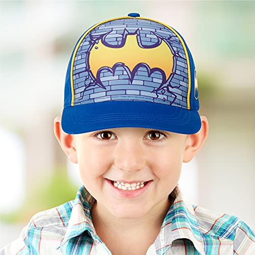 DC Comics Boys' Super Hero Baseball Cap - 2 Pack 3D Superman, Batman, Justice League Curved Brim Snap Back Hat (2T-7)2