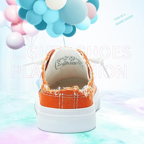Image of Obtaom Women Canvas Mules Memory Foam Clipper Fashion Sneakers Comfortable Slip-On Mule Backless Holiday Shoes
