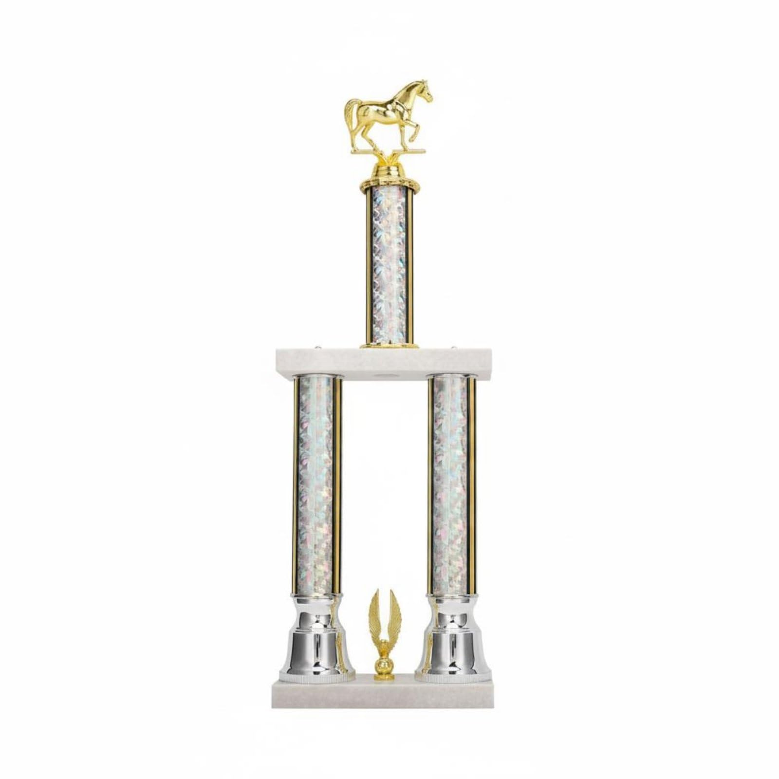Customizable Horse Racing Award Complimentary Engraving Equestrian Award Statue Creative Design Golden Horse Award for Equestrians, Jockeys, 58CM, Dl-15 Marble | Sporting Goods-image-36
