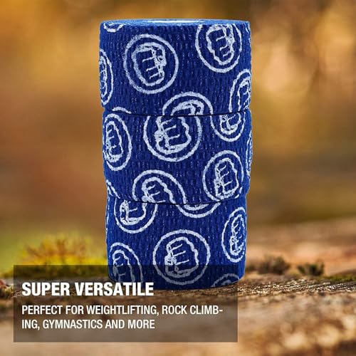 Image of WOD Nation Flexible Hook-Grip Athletic Tape - Easy-Tear, Sweat-Proof Thumb & Finger Strips for Weightlifting