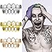 YOSZO 18K Gold Plated Vampire Teeth Grillz Grills for Your Teeth Removable Open Face Grillz Hip Hop Mouth Grills For Women Men Gift Halloween Party Photo Fancy Dress (Gold)