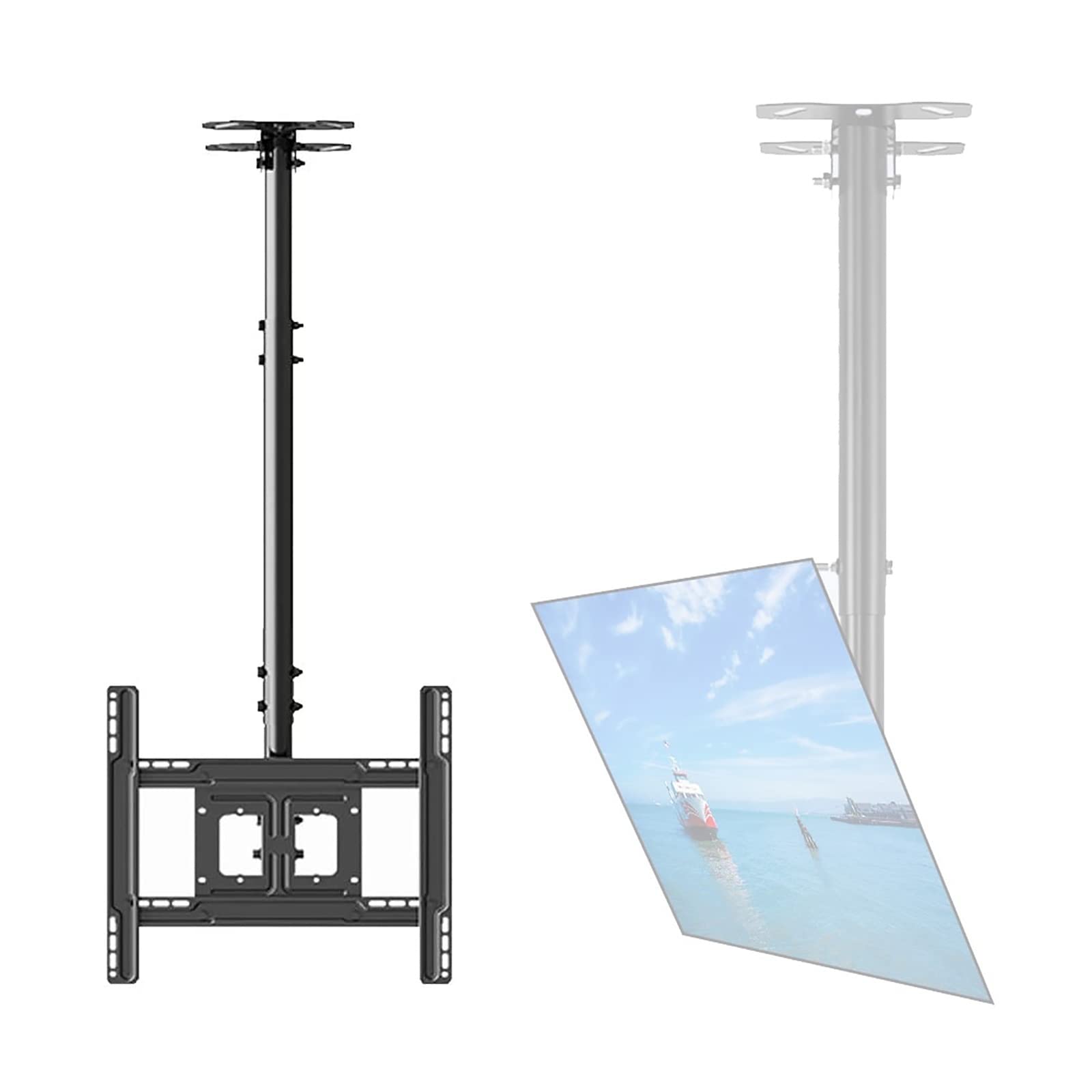 Support TV plafond pour écran 32-70 pouces télescopique inclinable pivotant VESA 600x400