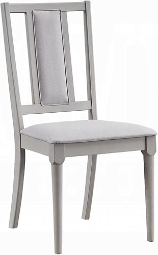 Juego de 2 sillas de comedor modernas, tapizados de madera, muebles de comedor contemporáneos para mesa de cocina y sillas de asiento, color gris