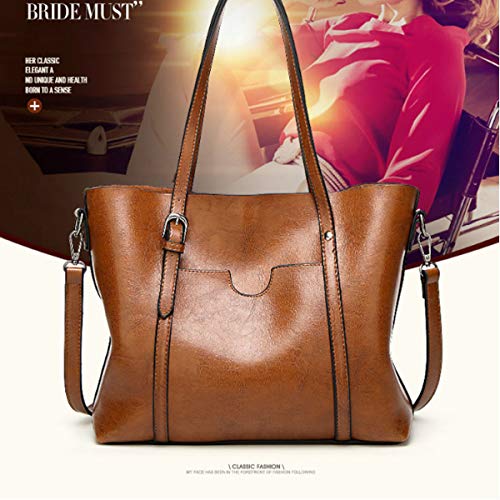 Bolso para mujer con asas y bandolera de cuero PU miniatura 7