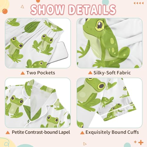 Silk Pajama Sets Short Sleeve Pajamas Soft Sleepwear 2 Piece Pjs Set3