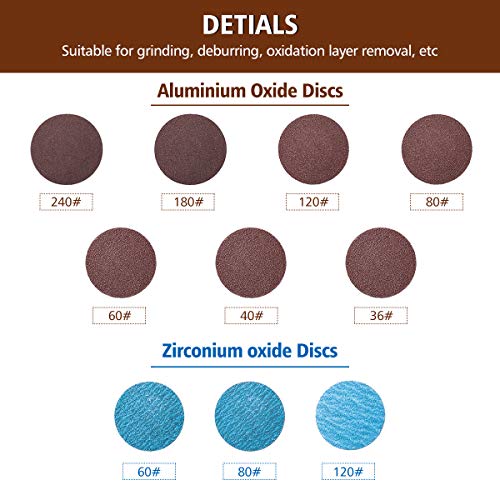DRILLPRO 70Pcs Sanding Discs Set, 2 inch Roloc Quick Change Discs with 1/4 inch holder, Surface Conditioning Discs for Die Grinder Surface Strip Grind Polish Burr Finish Rust Paint Removal(Updated) - Thumbnail 2