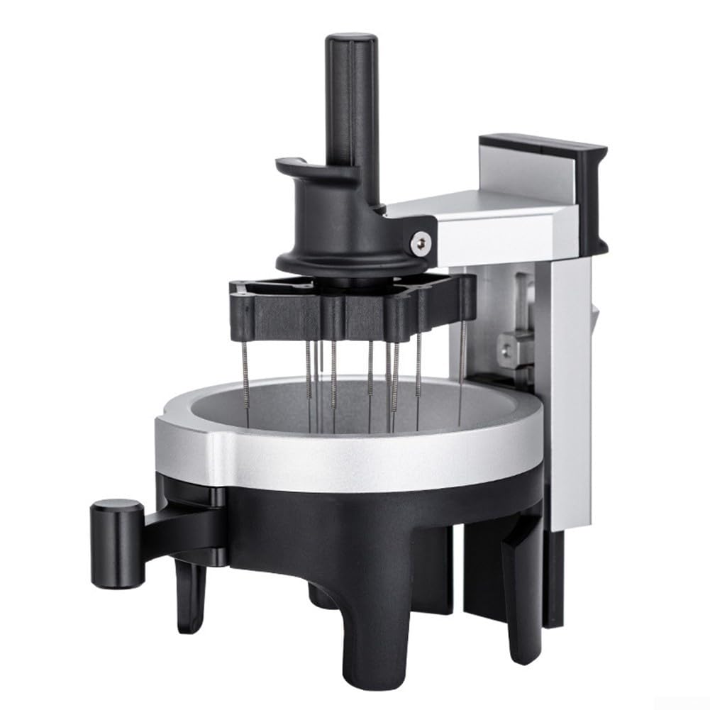 Herramienta de distribución de espresso con 12 agujas para agitador wdt, distribuidor de café de profundidad ajustable para portafiltro de 58 mm para accesorios de barista, aleación de aluminio, negro