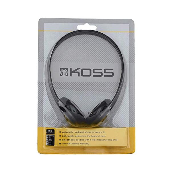 Koss KPH7 Lightweight Portable Headphone, Black