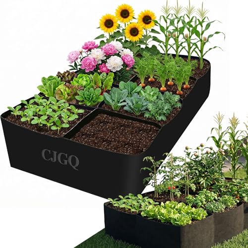 CJGQ Fabric Raised Garden Bed 6x3x1ft Garden Grow Bed Bags for Growing Herbs Flowers and Vegetables 128 Gallon