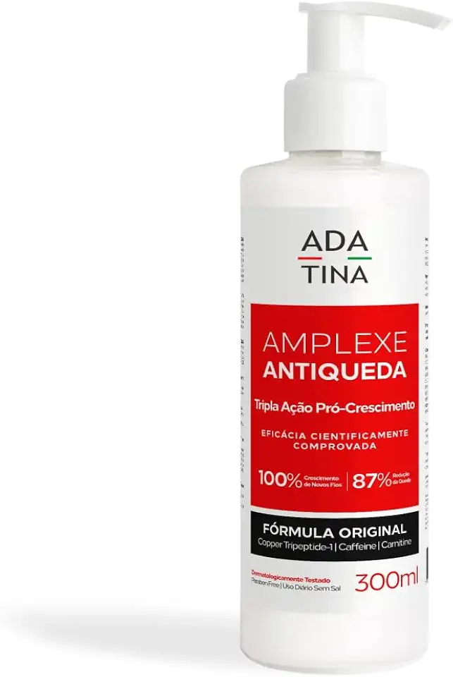 Shampoo Profissional Para Queda de Cabelo - Amplexe Tratamento Antiqueda Tripla Ação Fortalecedor Capilar Pró Crescimento Ada Tina 300ml