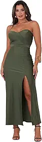 Vestido Longo Tomara Que Caia Com Fenda Malha Trilobal