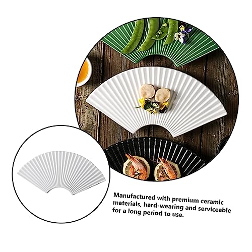 Bandeja japonesa para sushi plato de cerámica blanca miniatura 3