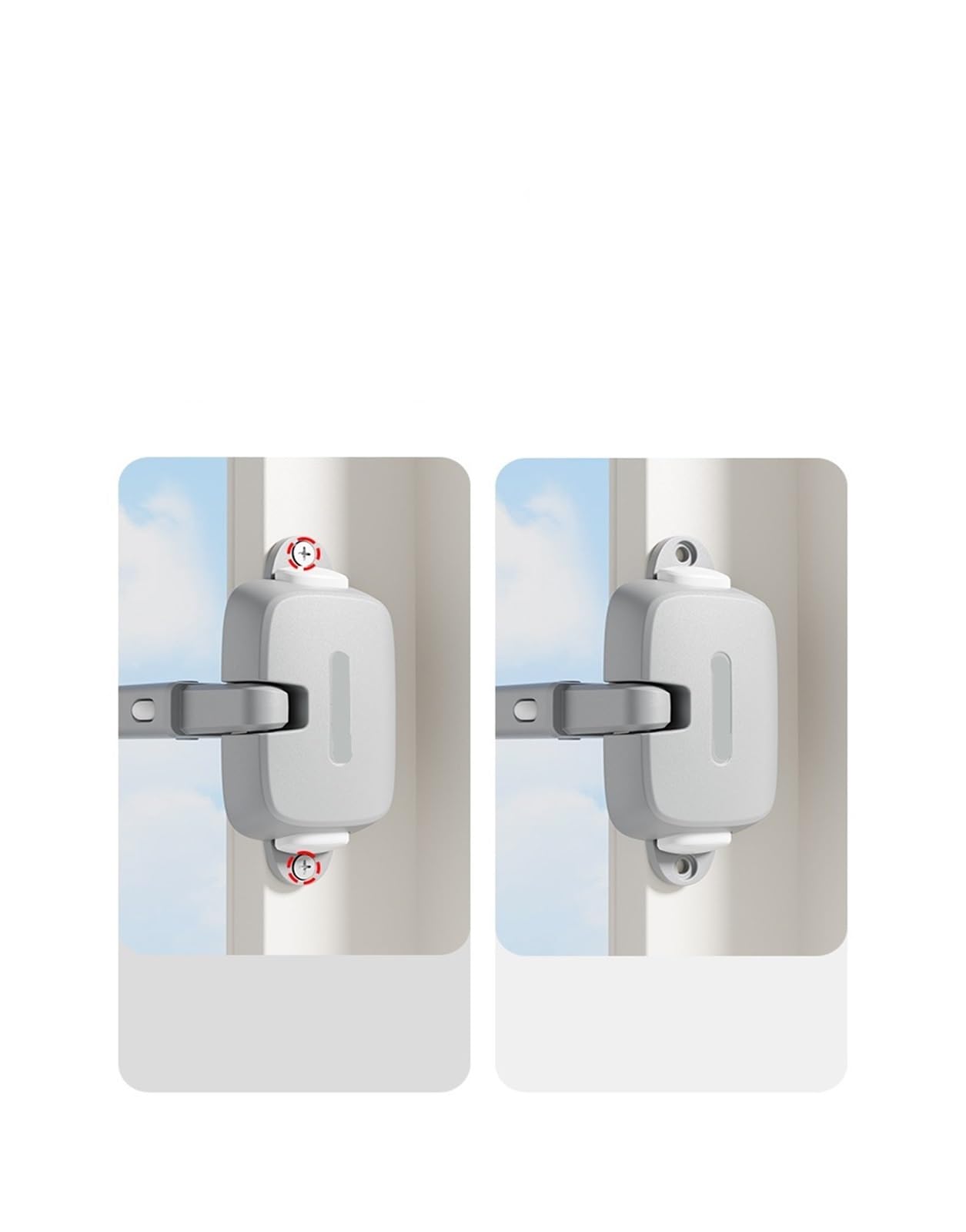 Hebilla de seguridad for puertas y ventanas, protección for niños, gran altura, anticaídas, resistente al viento, limitador fijo for apertura(White)